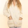 Women Gogo sweaters Cardigans | Long Ski Cardi|Snow/Hot Pink