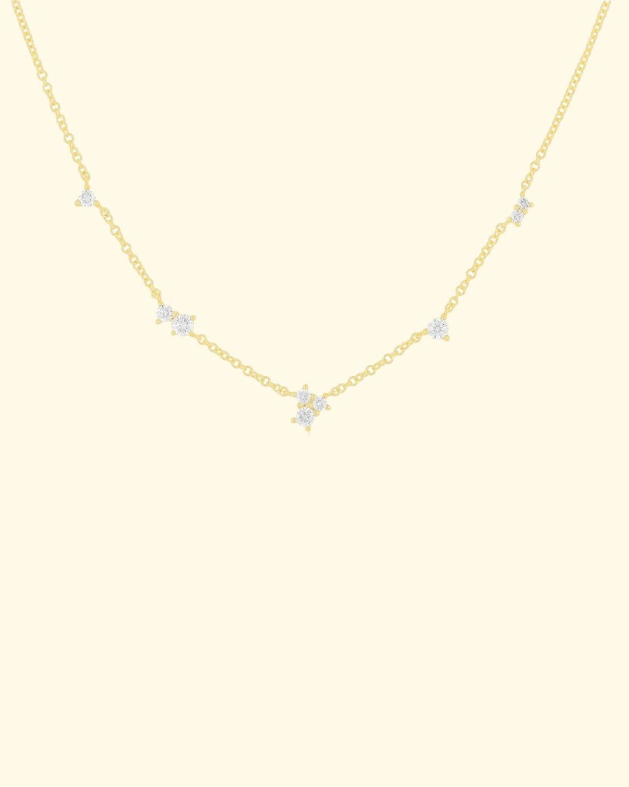 Accessories EF Collection Necklaces | 14K Multi Diamond Cluster Necklace