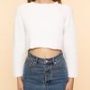 Women Denimist Sweaters & Cardigans | Cropped Relax Sweater|White