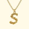 Accessories Alex Monroe Necklaces | Tiny Floral Letter S Necklace/18Ct Yellow Gold