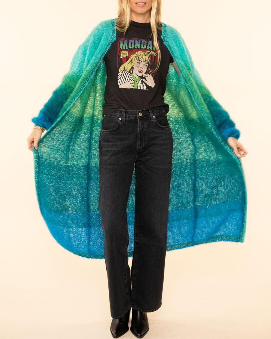 Women Rose Carmine Sweaters & Cardigans | Coat|Tie Dye Canard