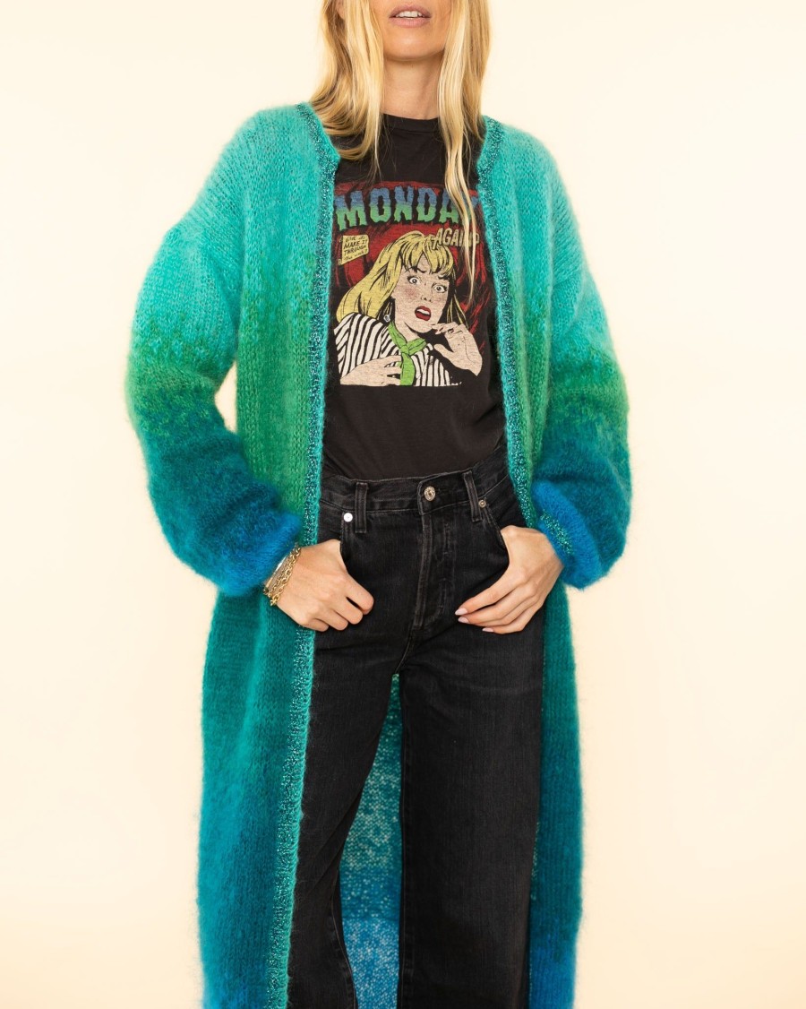 Women Rose Carmine Sweaters & Cardigans | Coat|Tie Dye Canard