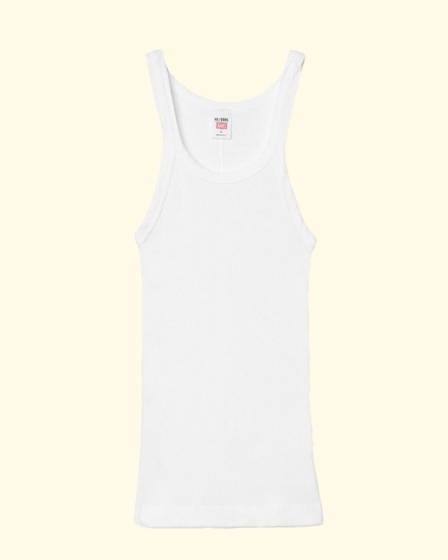 Women RE/DONE Tanks & Camis | Ribbed Tank|Optic White