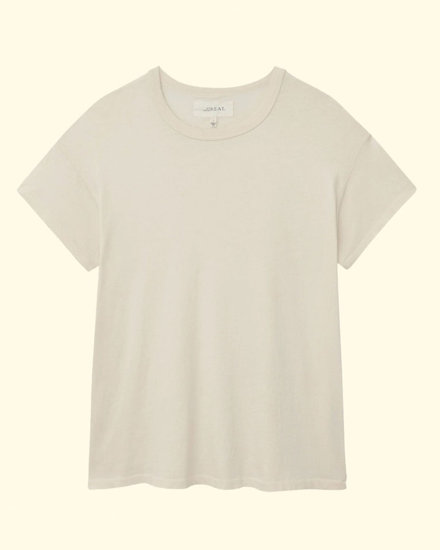 Women The Great T-Shirts | The Boxy Crew|Washed White