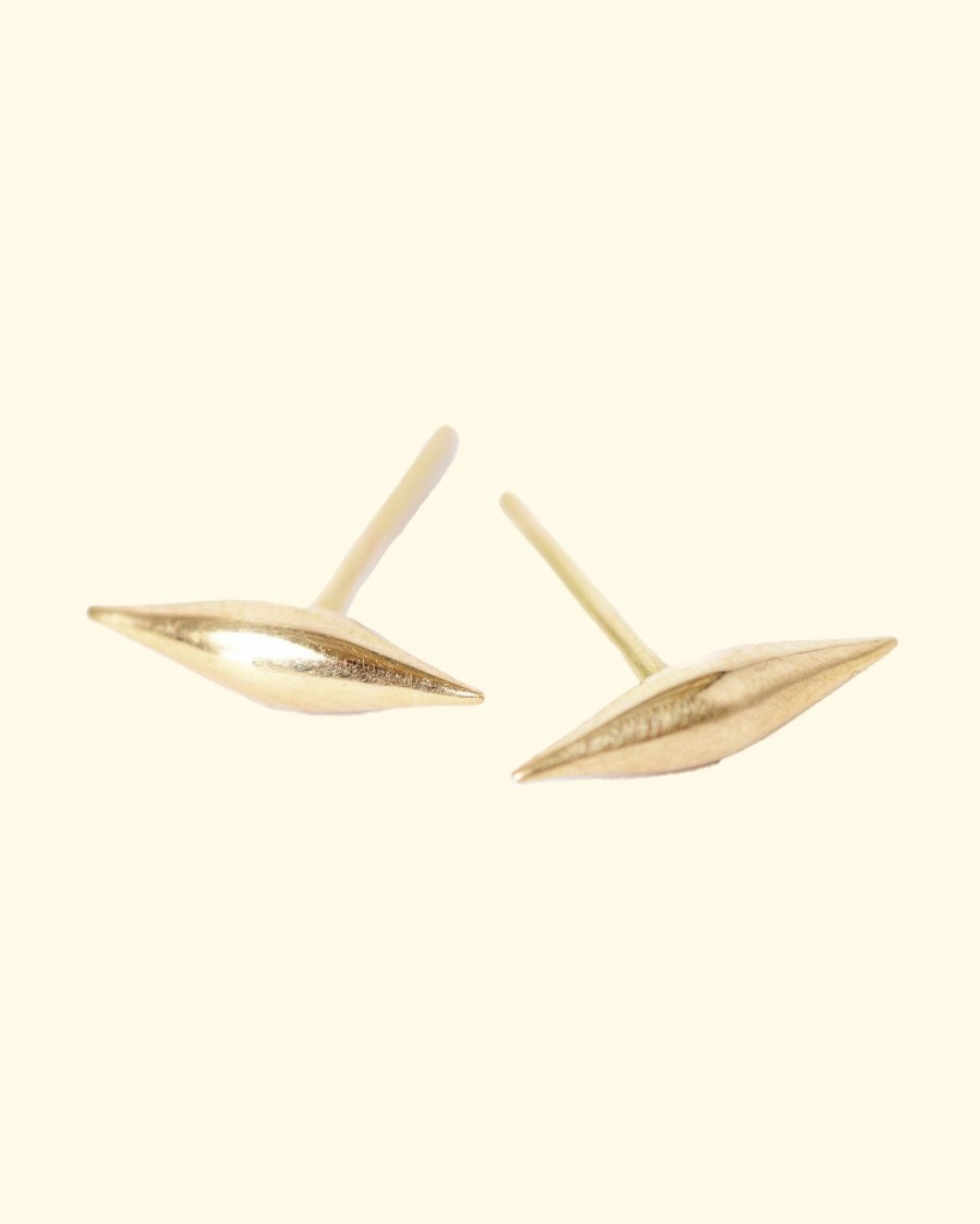 Accessories Diana Mitchell Earrings | Solid Wave Studs|18K Gold