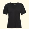 Women Nation T-Shirts | Phoenix Oversized V Neck|Jet Black