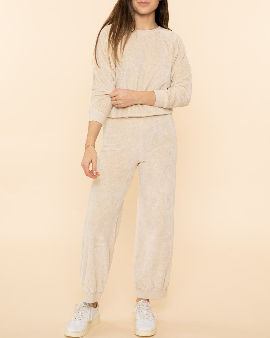 Women Suzie Kondi Sweatpants | Tosk High Waist Harem Pants|Heather Oatmeal