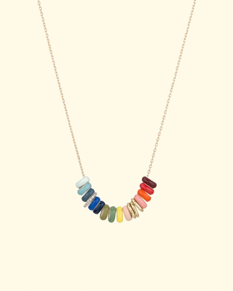 Accessories Adina Reyter Necklaces | Bead Party Enamel + Pave Maxi Carnival Necklace|14K Yellow Gold And Sterling Silver