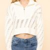 Women Staud Sweaters | Hampton Open Knit Cropped Sweater|Ivory