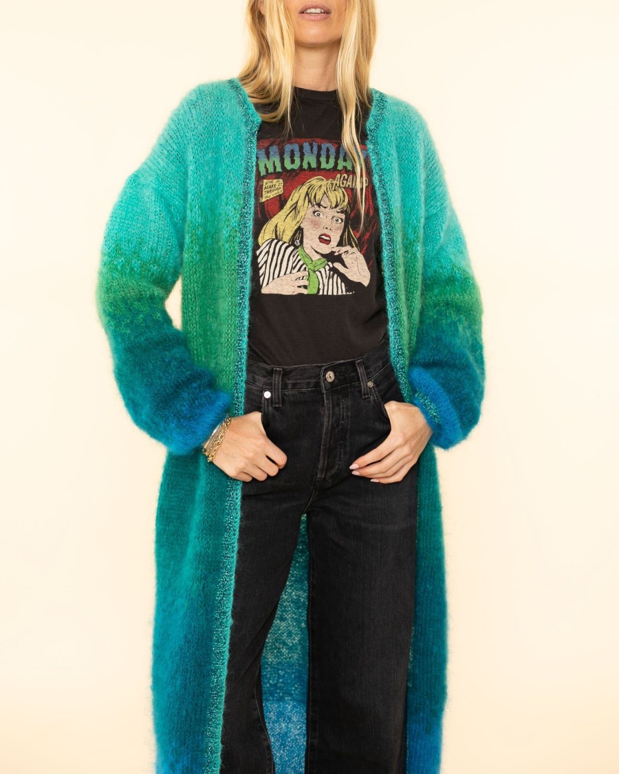 Women Rose Carmine Cardigans | Coat|Tie Dye Canard