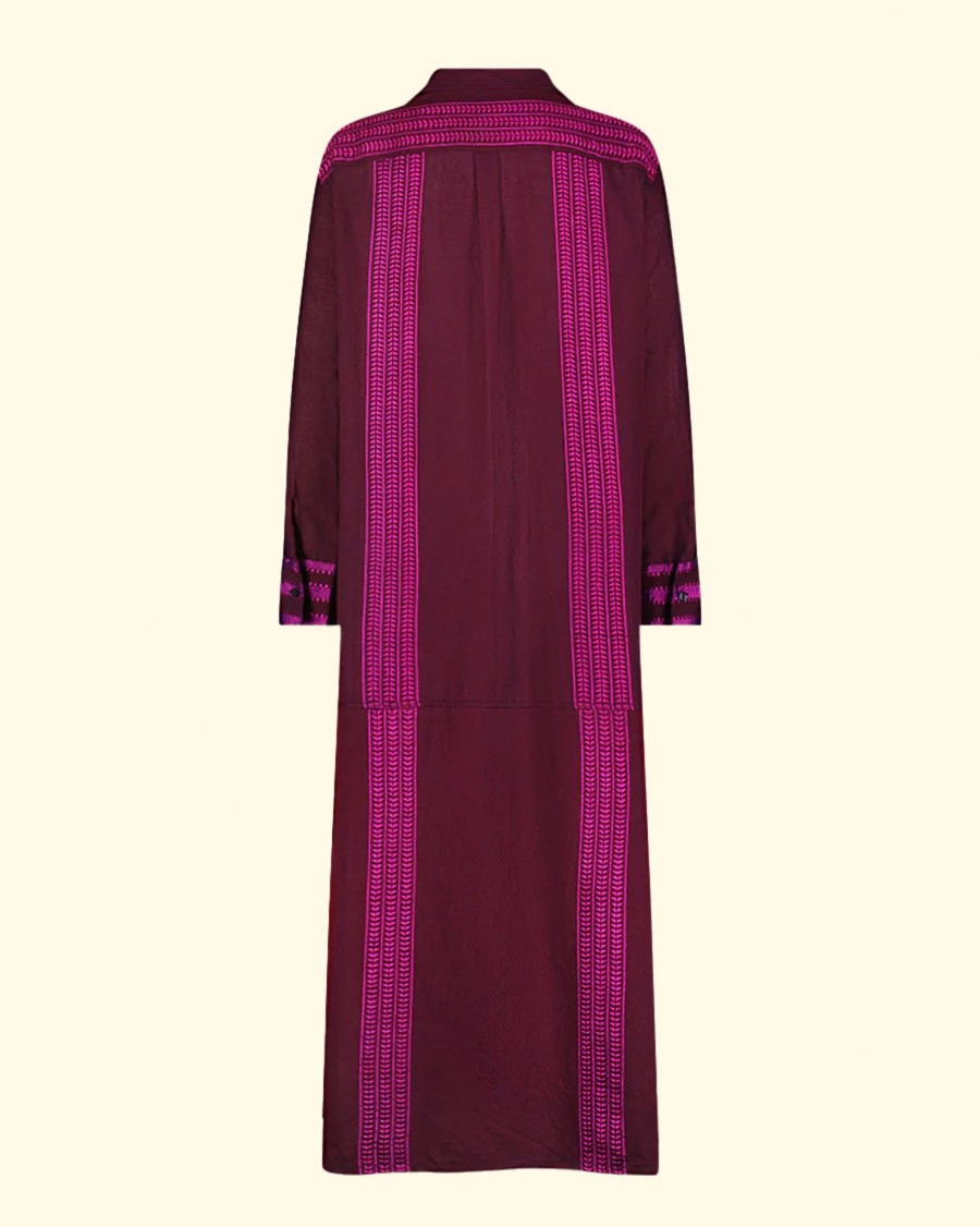 Women lemlem Maxis | Anata Shirt Dress|Jordanos Burgundy