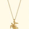 Accessories Alex Monroe Necklaces | Teeny Tiny Sea Turtle Necklace/18Ct Yellow Gold