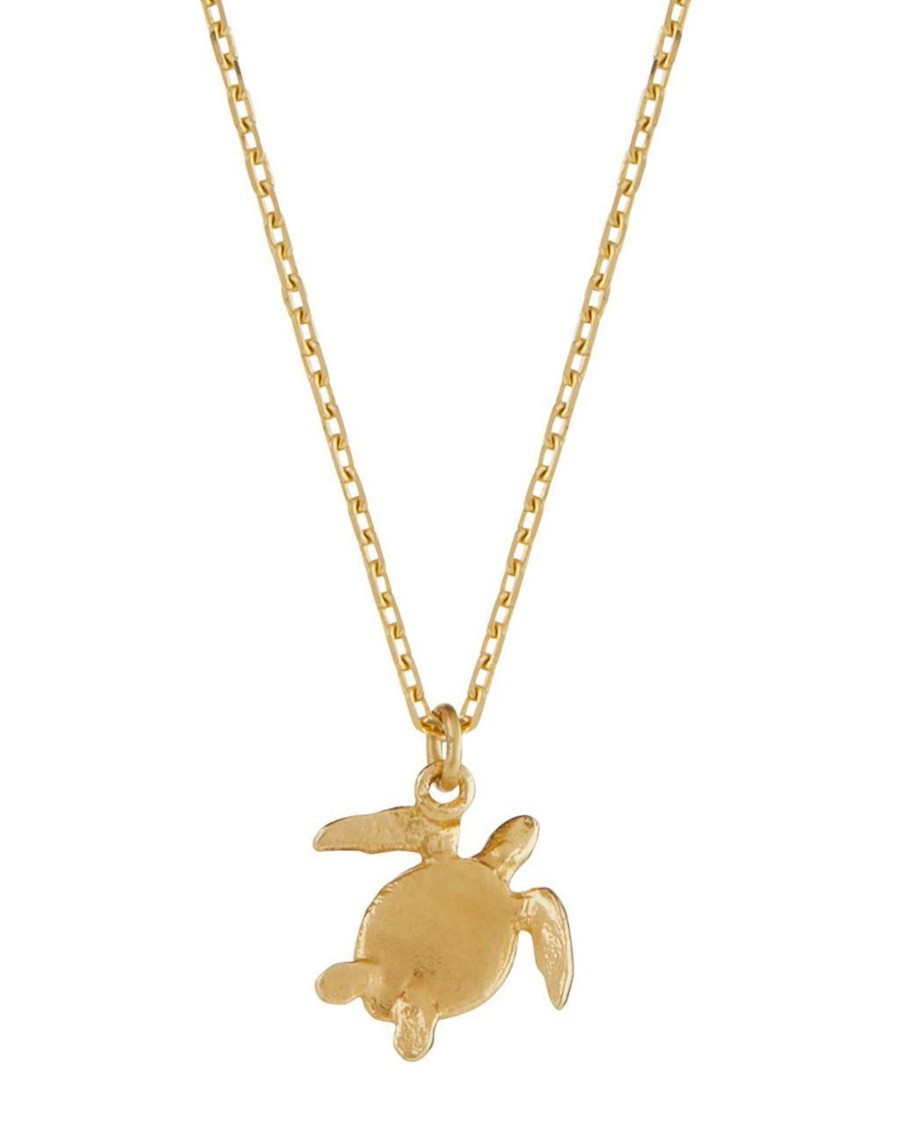 Accessories Alex Monroe Necklaces | Teeny Tiny Sea Turtle Necklace/18Ct Yellow Gold