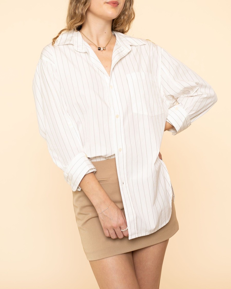 Women Citizens of Humanity Blouses | Kayla Shirt|Bitter Chocolate Stripe