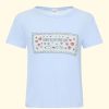 Women RE/DONE T-Shirts | Classic Tee Snoopy Love|Baby Blue