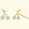 Accessories EF Collection Earrings | 14K Diamond Mini Cherry Stud Earring|Rose Gold