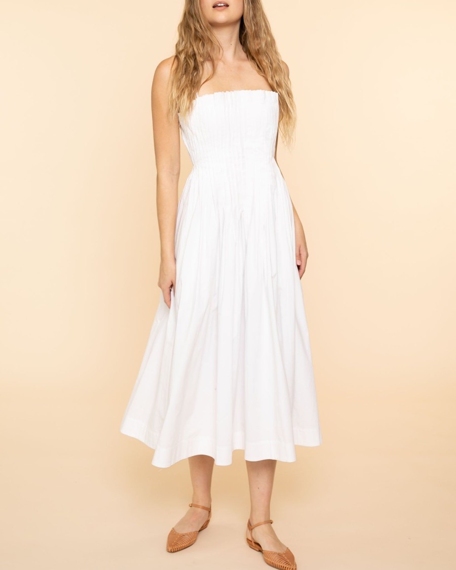 Women Staud Midis | Midi Bella Dress|White