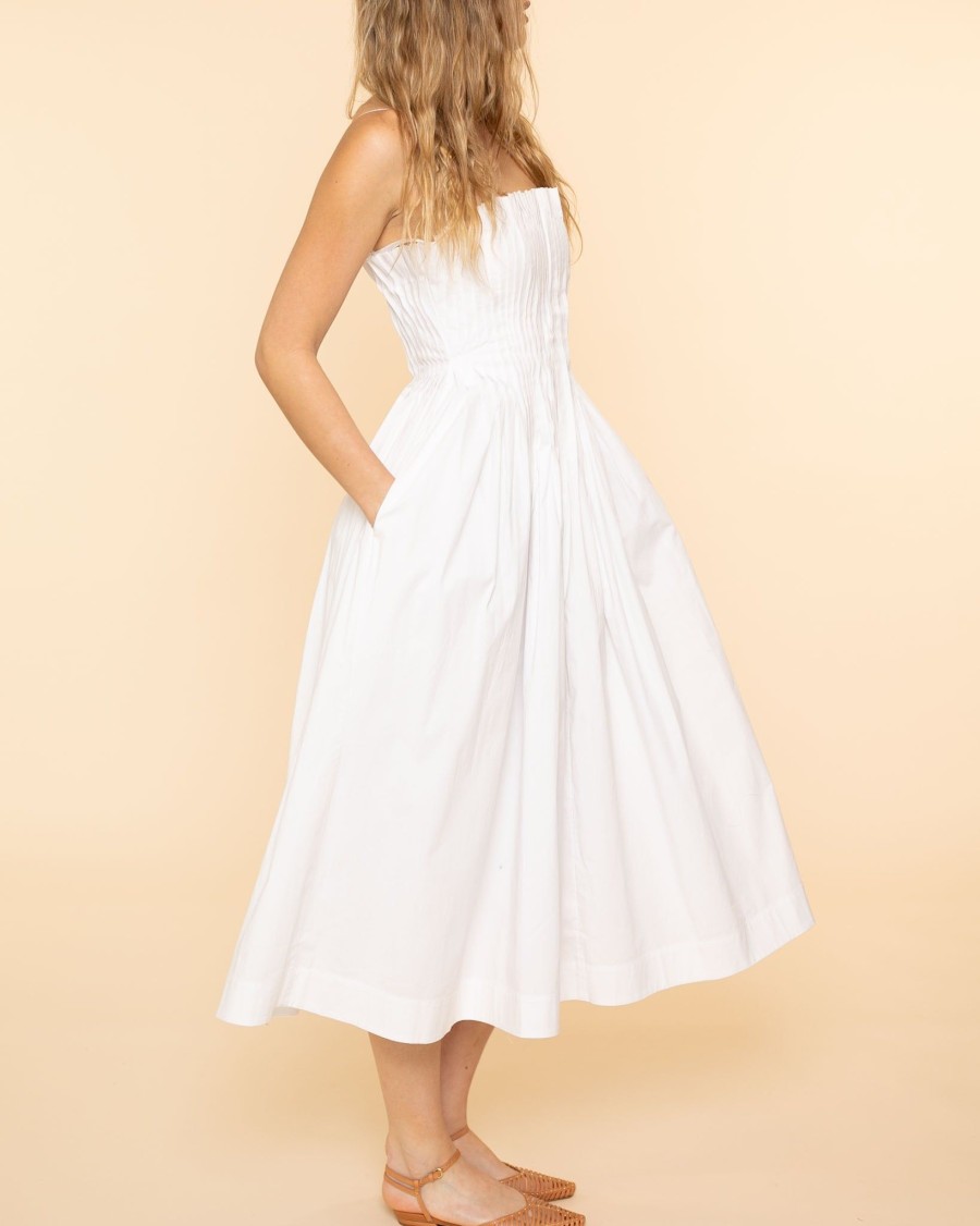 Women Staud Midis | Midi Bella Dress|White