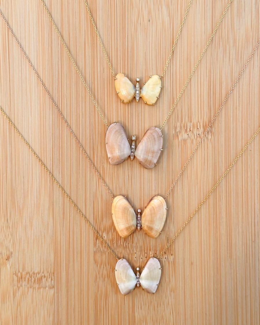 Accessories Summerfly Necklaces | Shell Butterfly Necklace|14K Gold