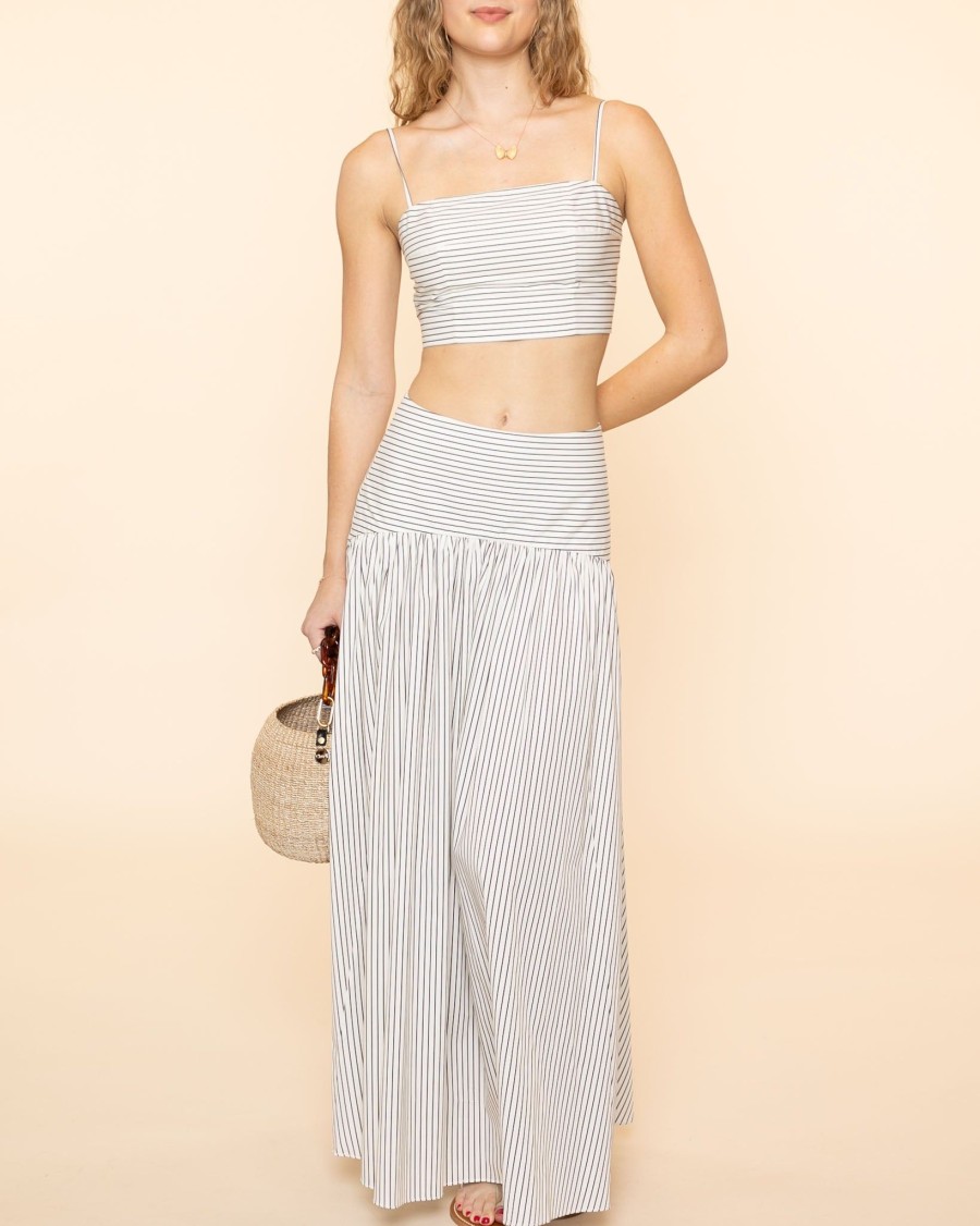 Women Staud Tanks & Camis | Federico Top|Ivory Micro Stripe