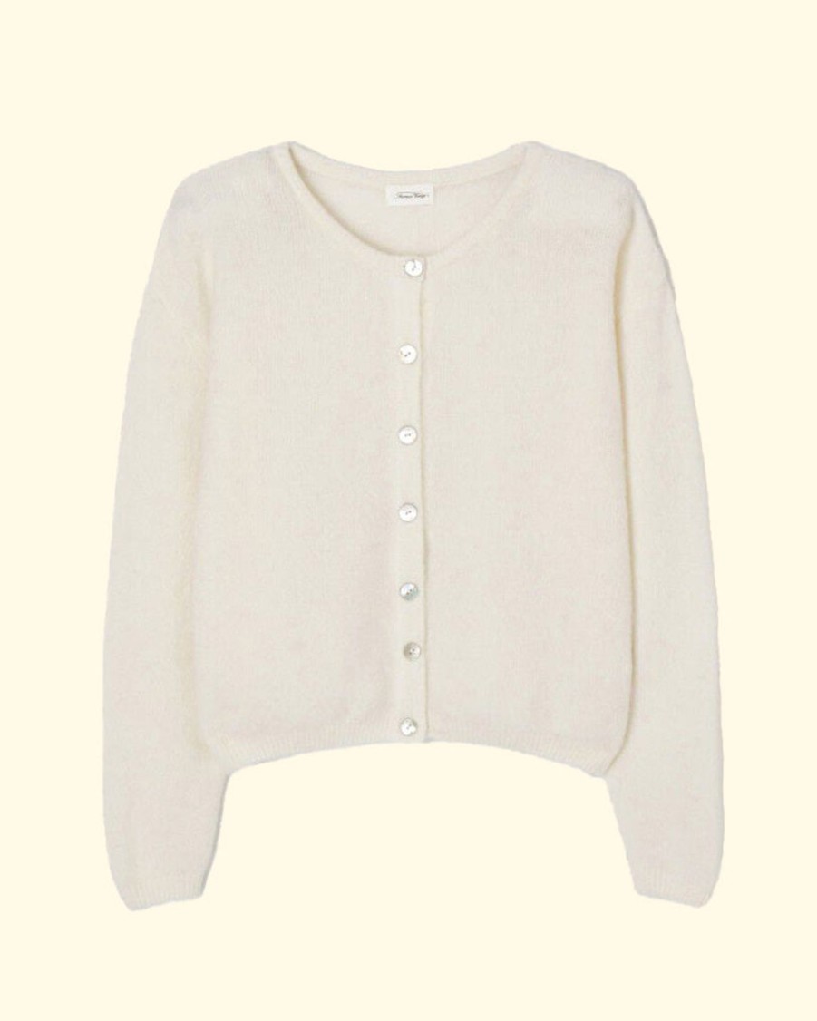 Women American Vintage Cardigans | Cardigan Vitow|Blanc