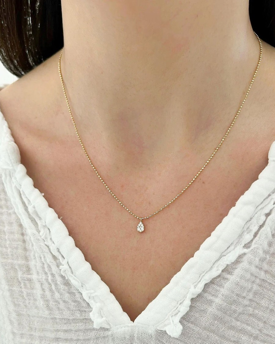 Accessories EF Collection Necklaces | Full Cut Diamond Teardrop Necklace