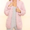 Women Gogo sweaters Jackets | Long Heart Snow Cardi|Strawberry