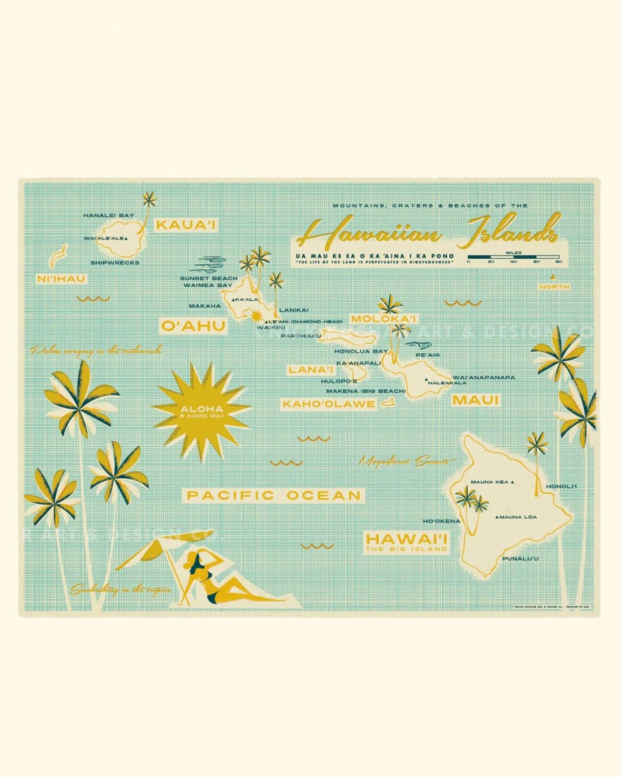 Home & Living Nick Kuchar | Hawaiian Islands Map