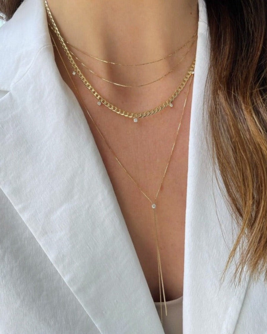 Accessories EF Collection Necklaces | 14K Diamond Shayla Lariat Necklace