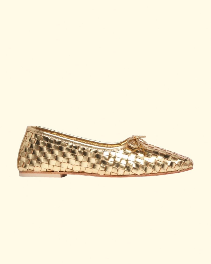 Women Fréda Salvador Heels | Jada|Gold Closed Woven Calf