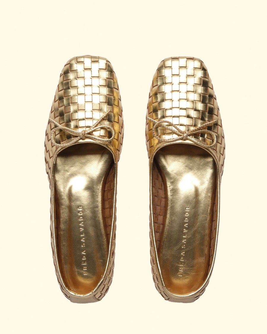 Women Fréda Salvador Heels | Jada|Gold Closed Woven Calf