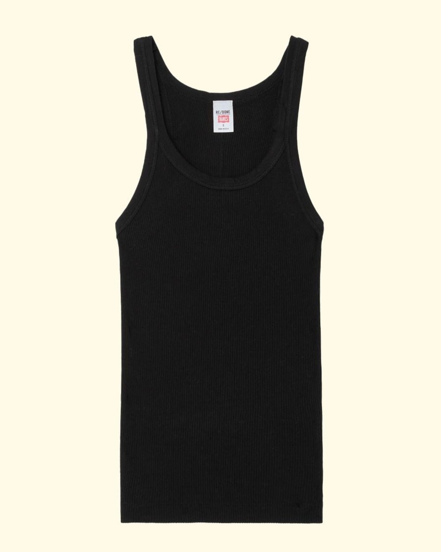 Women RE/DONE Tanks & Camis | Ribbed Tank|Black