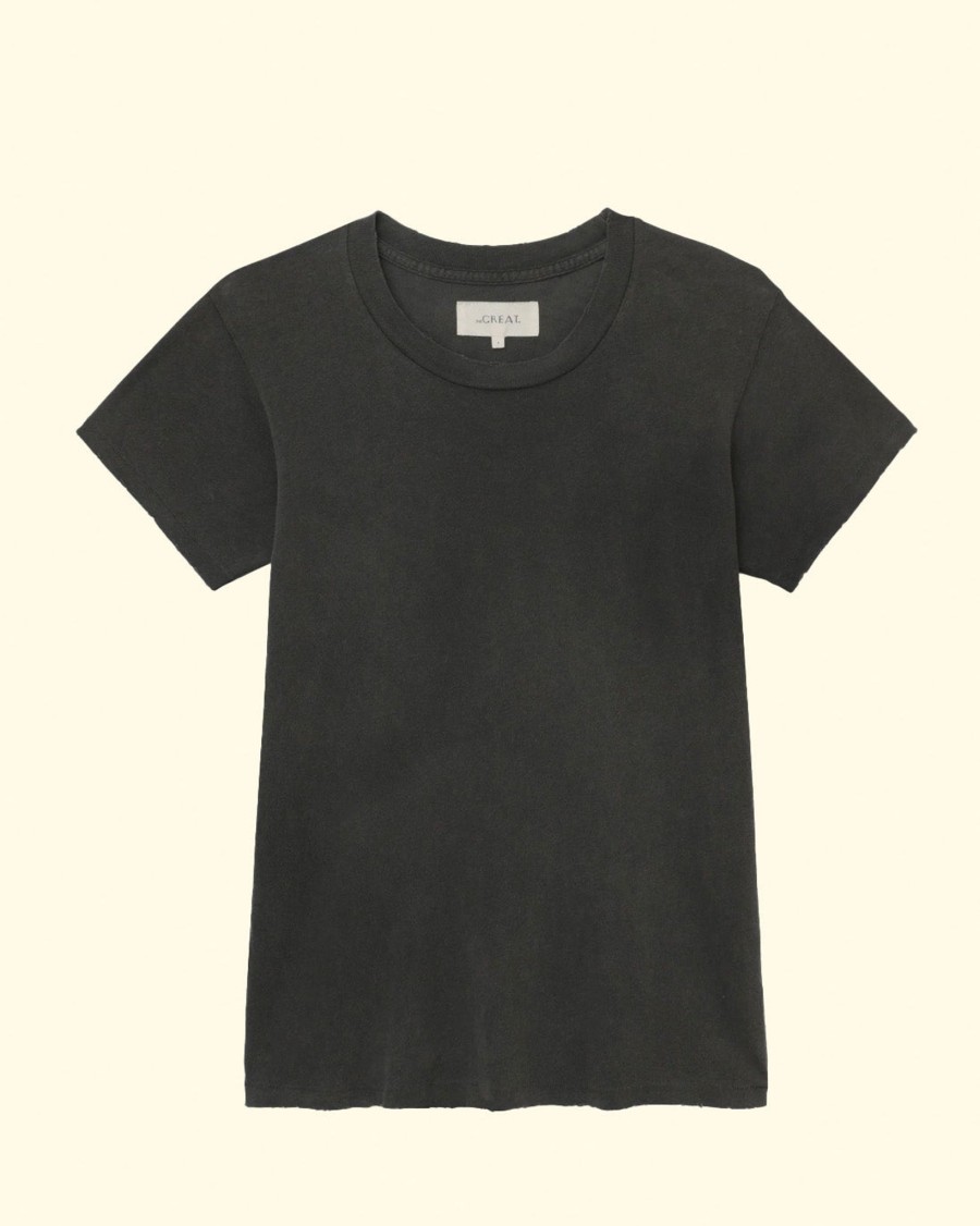 Women The Great T-Shirts | The Slim Tee.|Washed Black