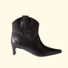 Women Staud Boots | Western Wally Ankle Boot|Black