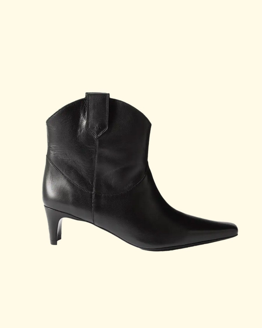 Women Staud Boots | Western Wally Ankle Boot|Black