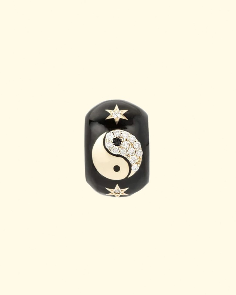 Accessories Adina Reyter Charms | Zodiac Ceramic + Diamond Gemini Big Bead|14K Yellow Gold