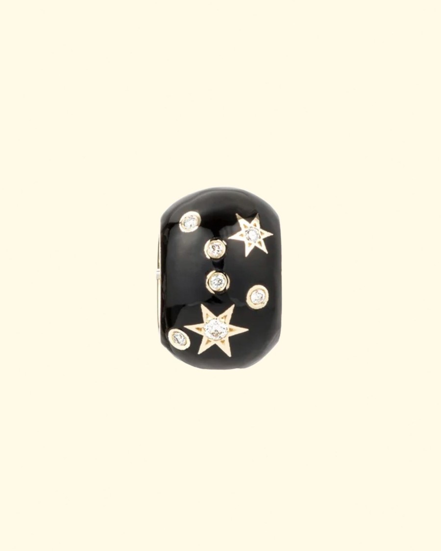 Accessories Adina Reyter Charms | Zodiac Ceramic + Diamond Gemini Big Bead|14K Yellow Gold