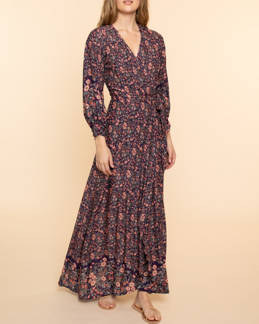 Women Natalie Martin Maxis | Kate L/S Dress|Fleur Aubergine