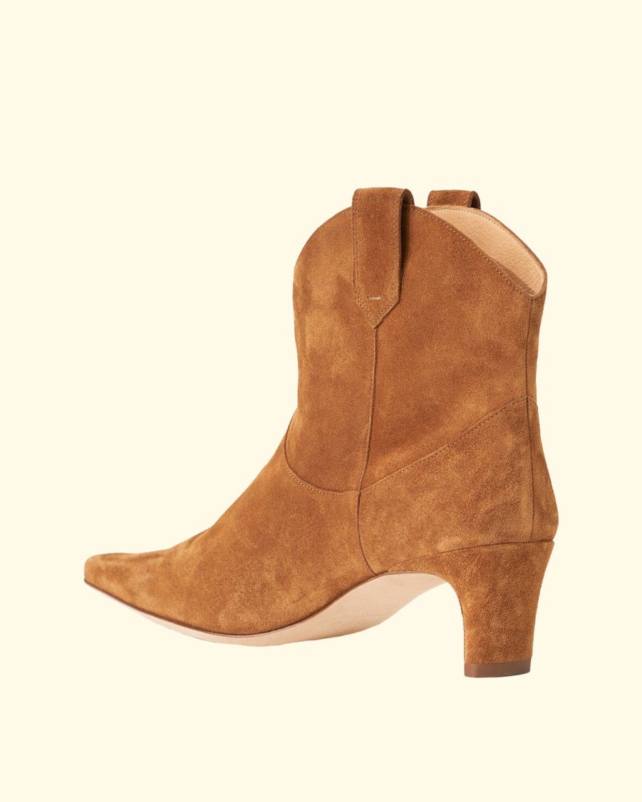 Women Staud Boots | Western Wally Ankle Boot|| Tan