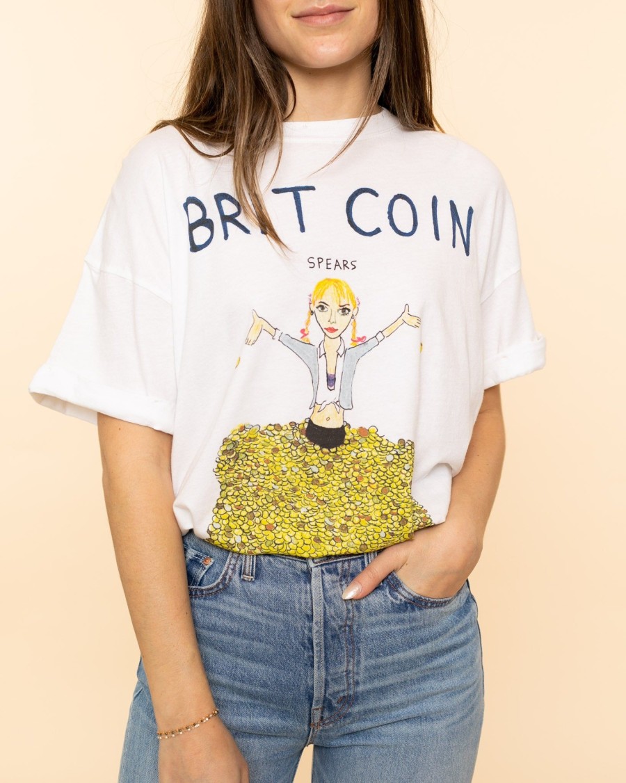 Women Unfortunate Portrait T-Shirts | Brit Coin|Women'S Boyfriend Tee|White