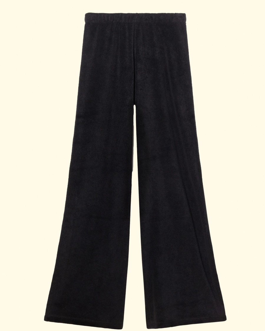 Women Suzie Kondi Sweatpants | Lito Low Rise Flare Pant In Terry|Black