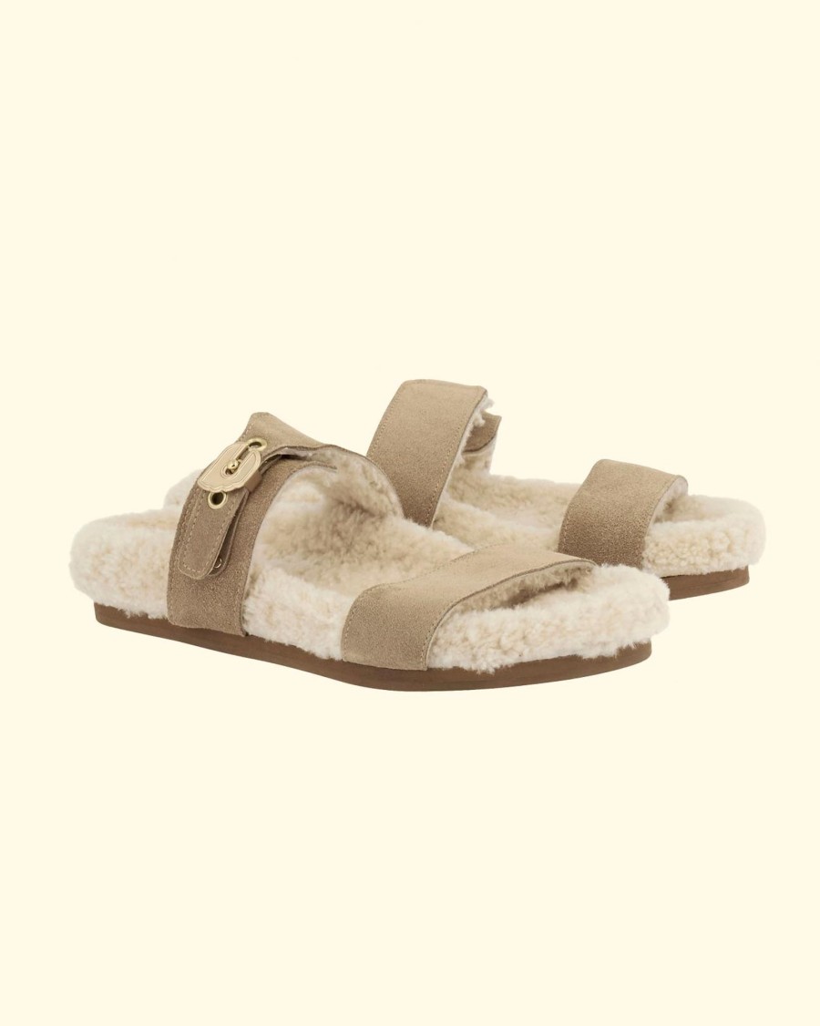 Women Ancient Greek Sandals Sandals | Latria-Crosta/Sheepskin|Tobacco