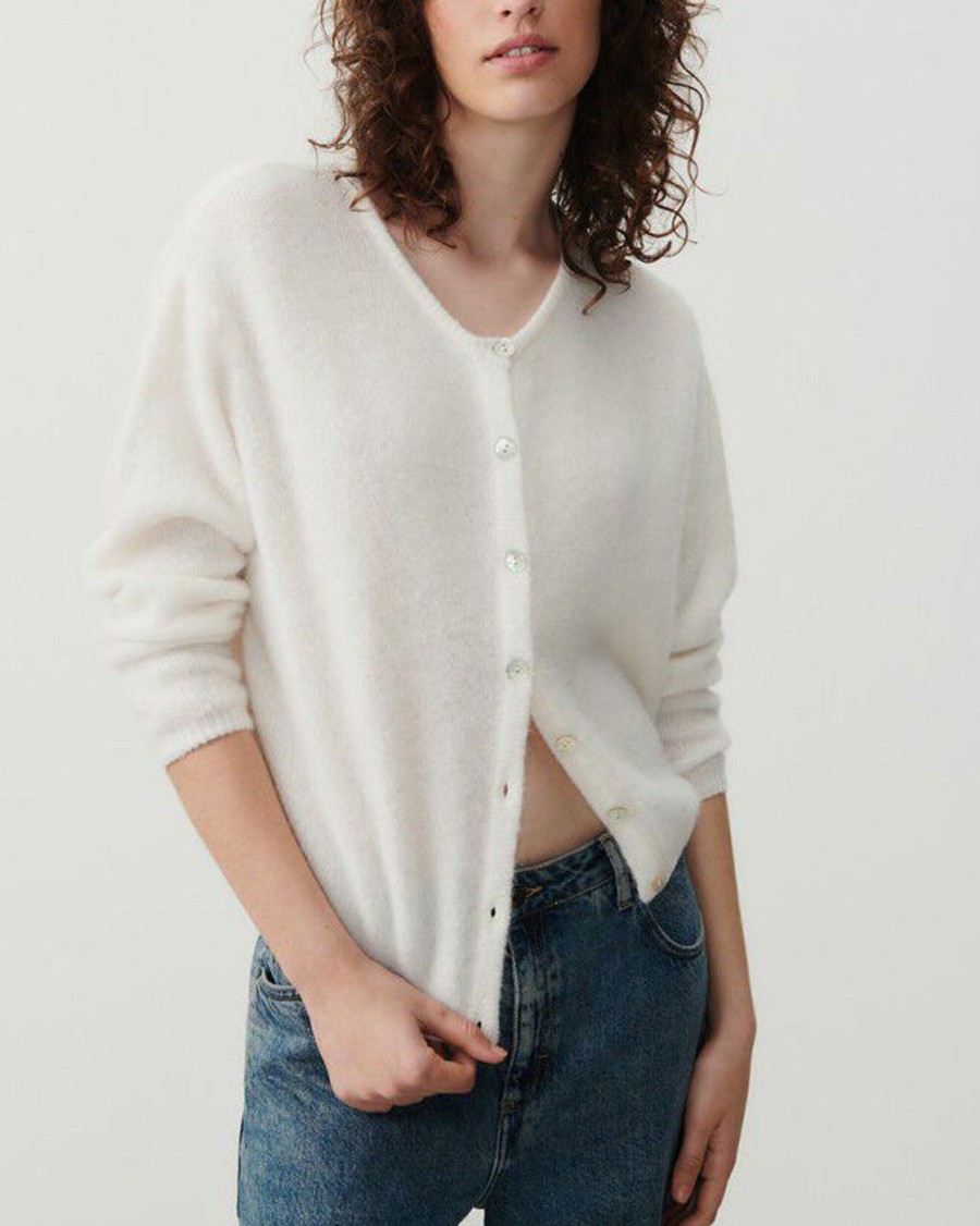 Women American Vintage Sweaters & Cardigans | Cardigan Vitow|Blanc