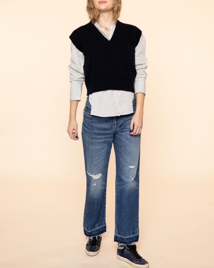 Women allude Sweaters & Cardigans | V-Sweater|Deep Night