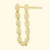 Accessories EF Collection Earrings | 14K Single Pave Diamond Marquise Double Stud Earring