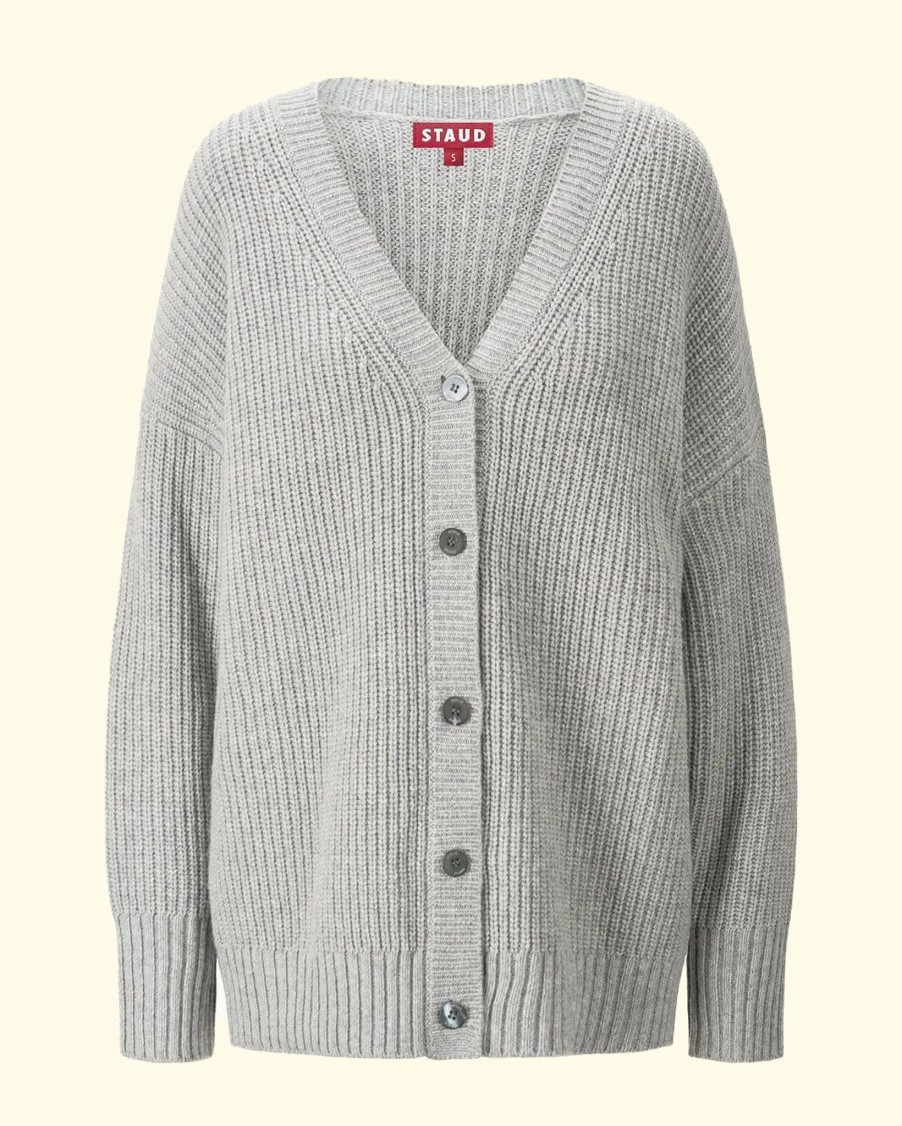 Women Staud Cardigans | Matilda Cardigan|Heather Grey