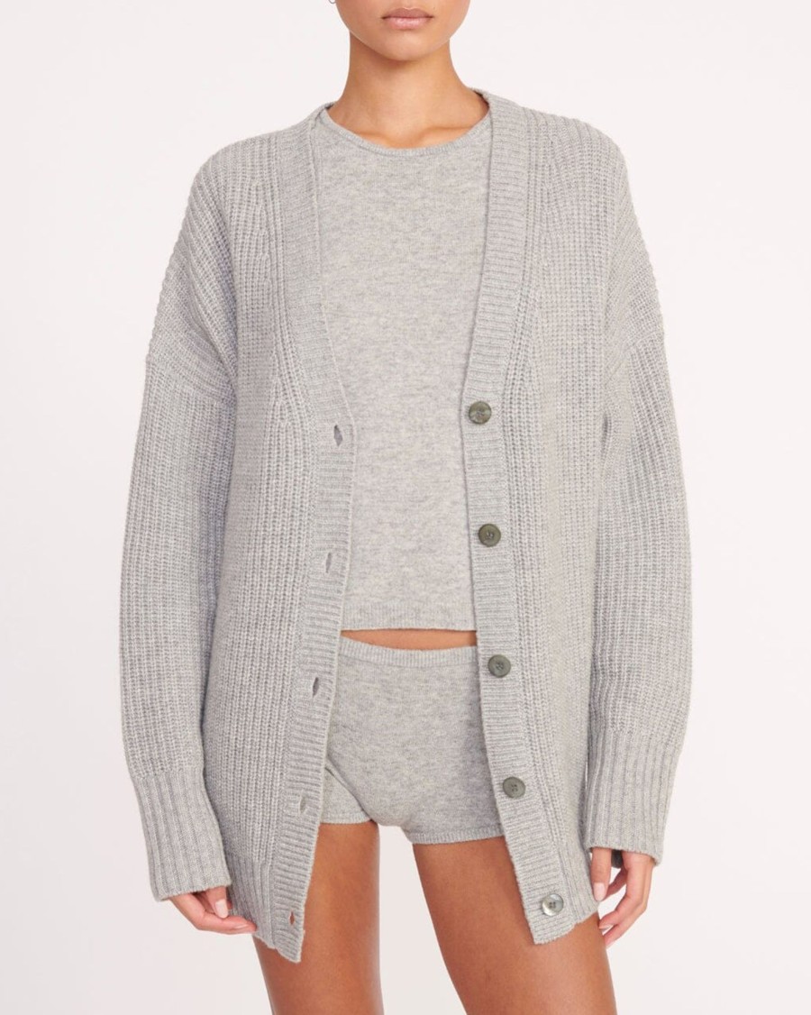 Women Staud Cardigans | Matilda Cardigan|Heather Grey