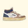 Women Autry Sneakers | Super Vintage Mid Sneakers|White/Cafe/Blue