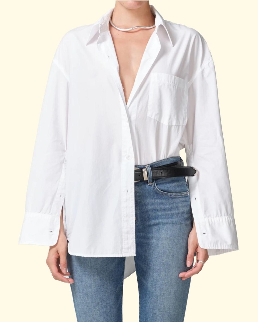 Women Citizens of Humanity Blouses | Cocoon Shirt|Optic White