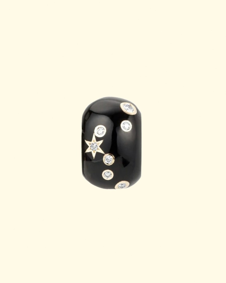 Accessories Adina Reyter Charms | Zodiac Ceramic + Diamond Pisces Big Bead|14K Yellow Gold